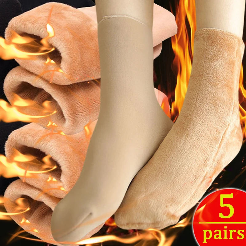 1/5pcs Thicken Thermal Socks Women Winter Velvet Warm Plush Soft Black Sox Wool Cashmere Home Snow Boots Indoor Floor Hosiery
1/5pcs Thicken Thermal Socks Women Winter Velvet Warm Plush Soft Black Sox Wool Cashmere Home Snow Boots Indoor Floor Hosiery