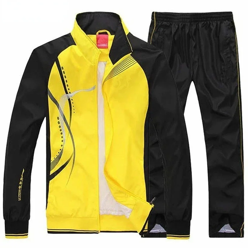 

New Mens Set Spring Autumn Men Sportswear Piece Sets Sporting Suit Jacket+pant Sweatsuit Men Clothing Tracksuits Size L~5xl