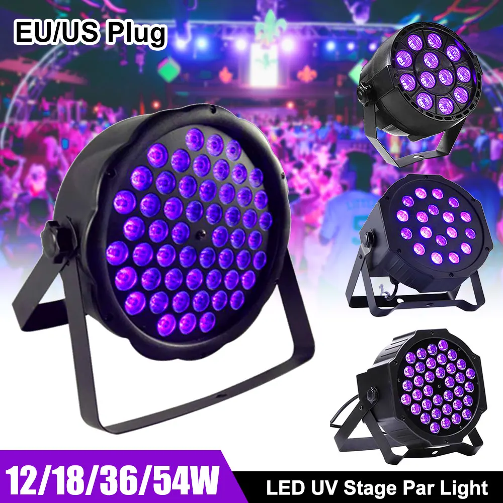 

54W UV DMX Stage Dyed Par Light Pro Dj Projector Ultraviolet Black Light for Xmas Birthday Party Pub Disco Club Body Paint Neon