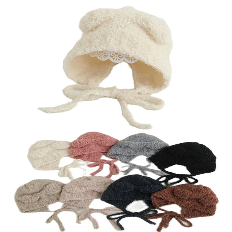 

Cute Baby Hat Girls Winter Parent-Child Soft Plush Warm Earflaps Cap Kids Skullies Beanies Knitted Hats Toddler Bonnet Adult