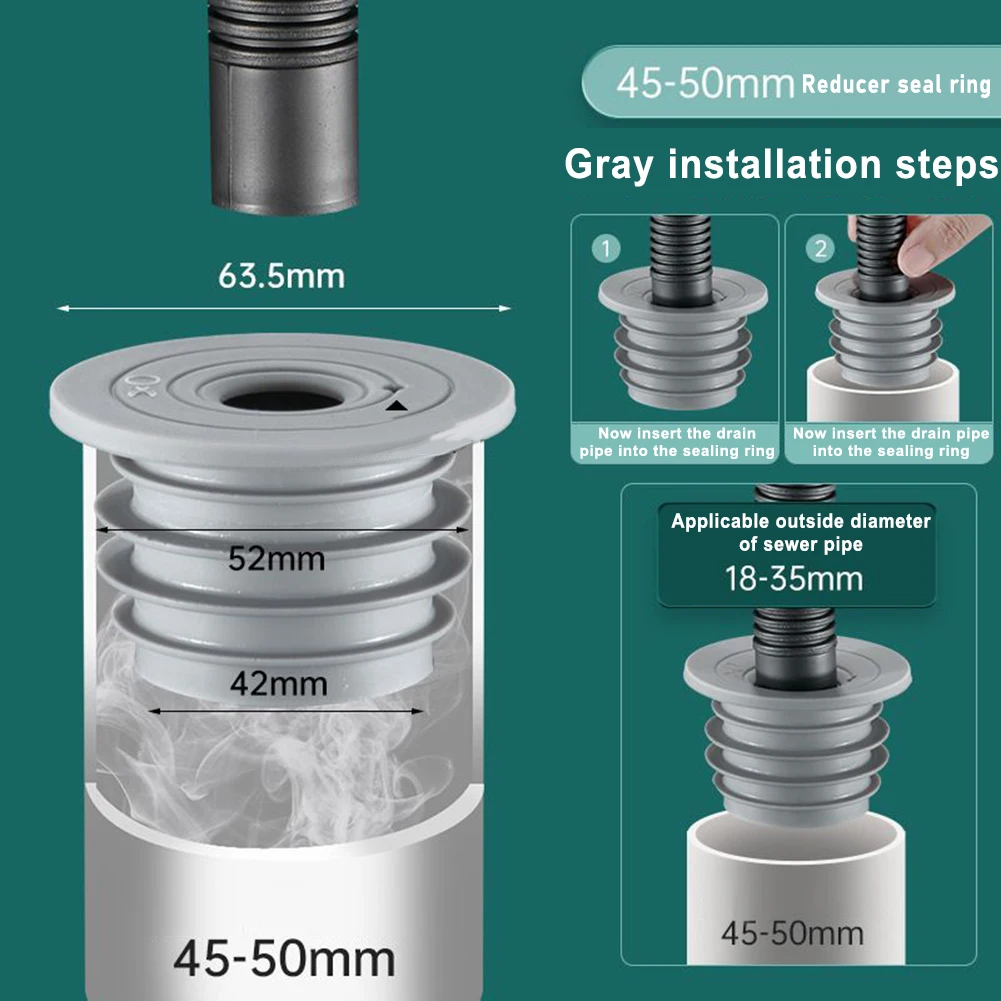 

Silicone Drains Sewer Pipe Sealing Ring Kitchen Washing Machine Anti-odor Floor Drain Plug Bathroom Accessories