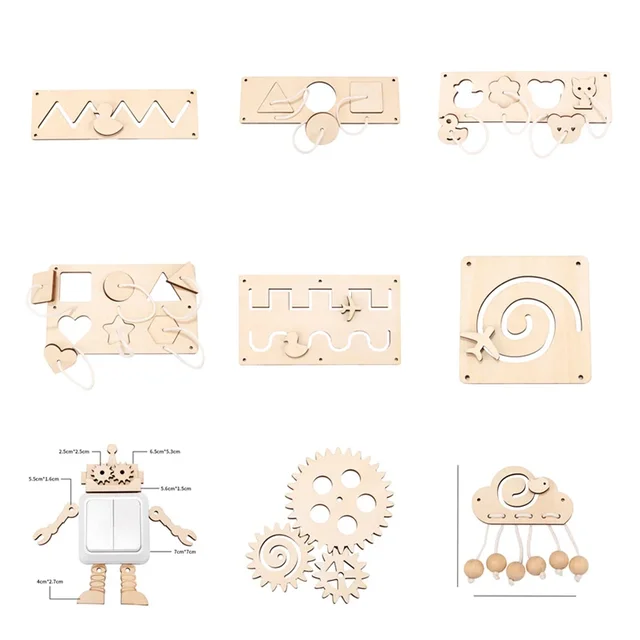 Accessoires de planche occupés Montessori bricolage pour enfants, graffiti en bois, balle précoce, hélicoptère à paillettes, jouet de chiffres, cadeau, 2024 2