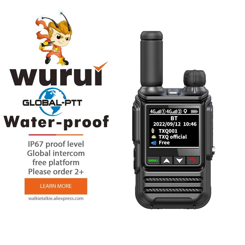 

968 global-ptt walkie talkie IP67 waterproof long range radios comunicador portable profesional 100 km police radio mini 4G
