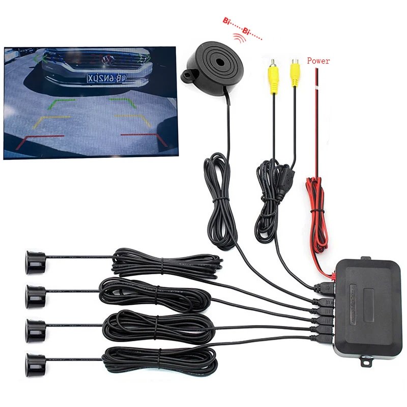 

Video Parking Sensor Kit Car Reverse Backup Radar Assistance Auto Monitor Digital Display for Monitor Camera System