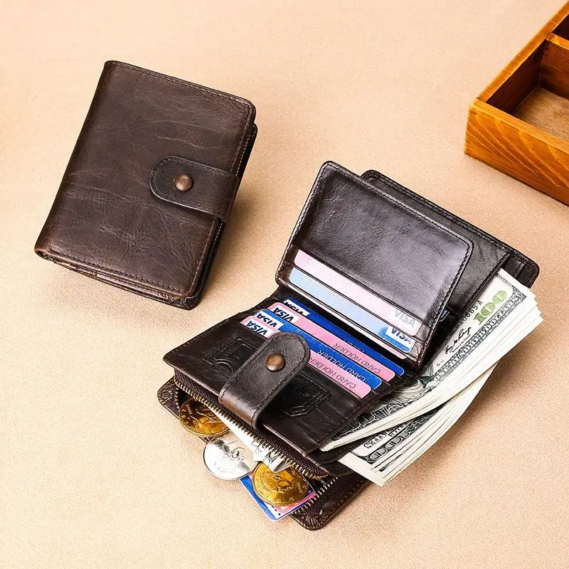 Crazy Horse Cowhide Multifunctional Genuine Leather Men's Wallet Vertical Retro Short Wallet Leather Clip
Crazy Horse Cowhide Multifunctional Genuine Leather Men's Wallet Vertical Retro Short Wallet Leather Clip
