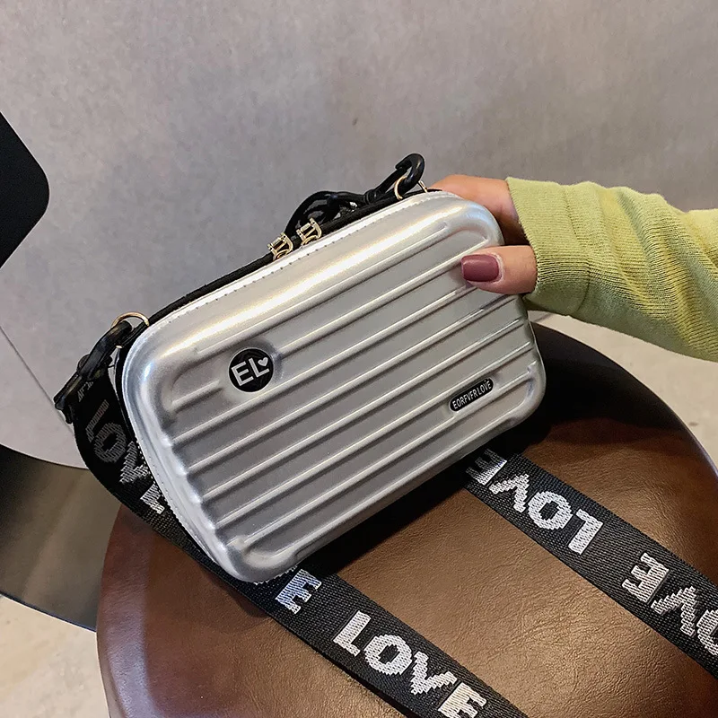 

New Trendy Travel Case Bag Square Box Wide Shoulder Strap Single Shoulder Oblique Straddle Bag Mini Phone Bag