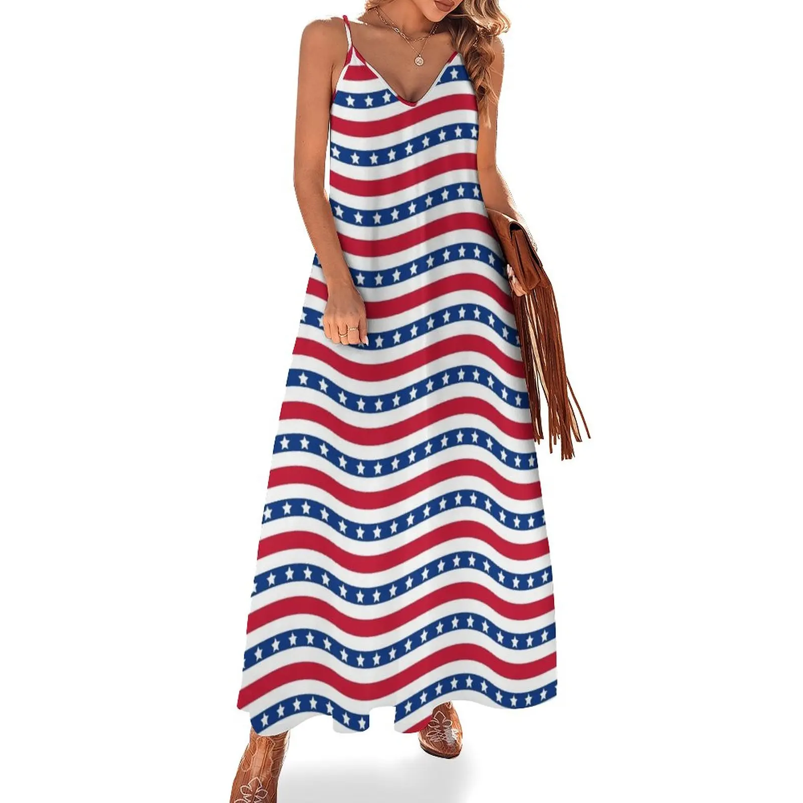 

Patriotic Pattern | United States Of America USA Sleeveless Dress elegant women's dresses for wedding dress