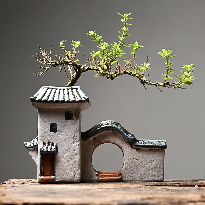 Chinese Antique House Retro Building Ceramic Flower Pot Decoration Garden Bonsai Figurines Miniatures Home Ornaments Free Ship
Chinese Antique House Retro Building Ceramic Flower Pot Decoration Garden Bonsai Figurines Miniatures Home Ornaments Free Ship