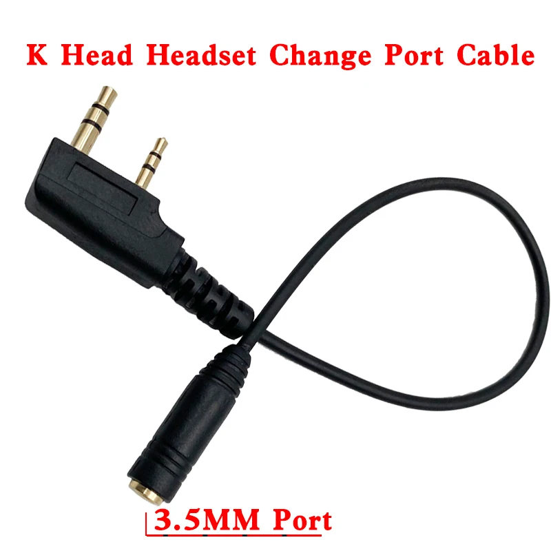 

2 Pin K Head to 3.5mm Female Phone Audio Earpiece Transfer Cable For Retevis RT21 RT22 RT24 RT7 RT27 H777 Walkie Talkie