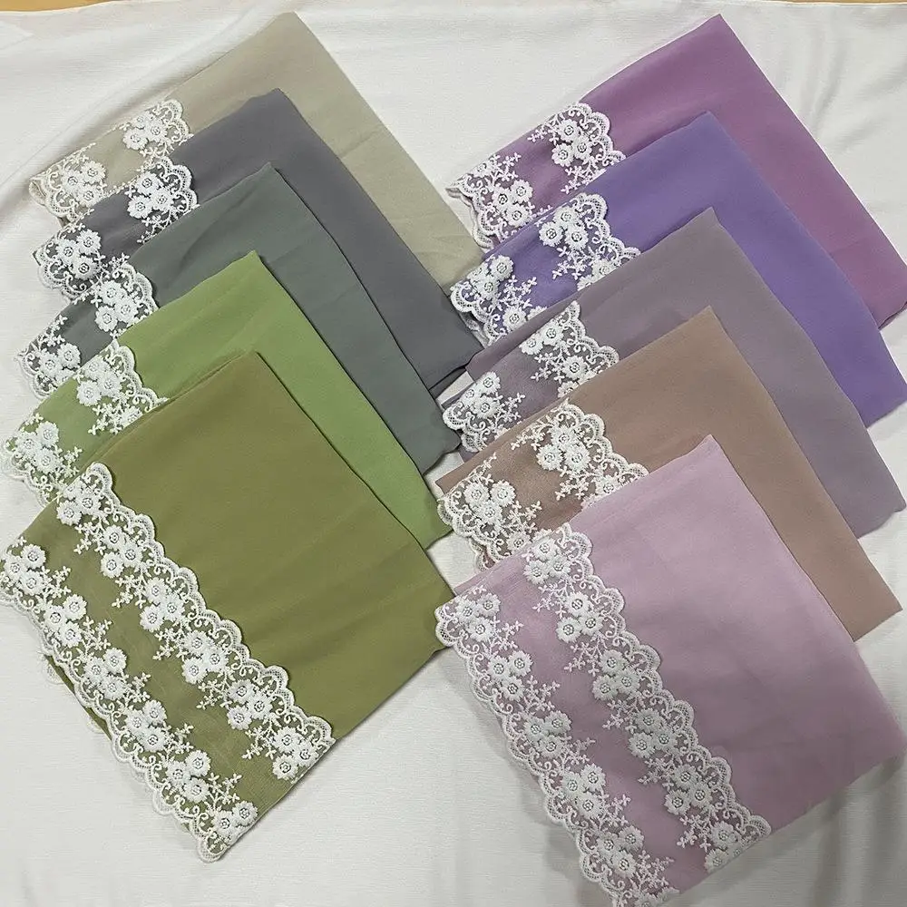 Hijab Bubble Chiffon Lace Long Shawl Wrap Fashion Head Scarf For Women Muslim Plain Color Underscarf 175X70CM
Hijab Bubble Chiffon Lace Long Shawl Wrap Fashion Head Scarf For Women Muslim Plain Color Underscarf 175X70CM