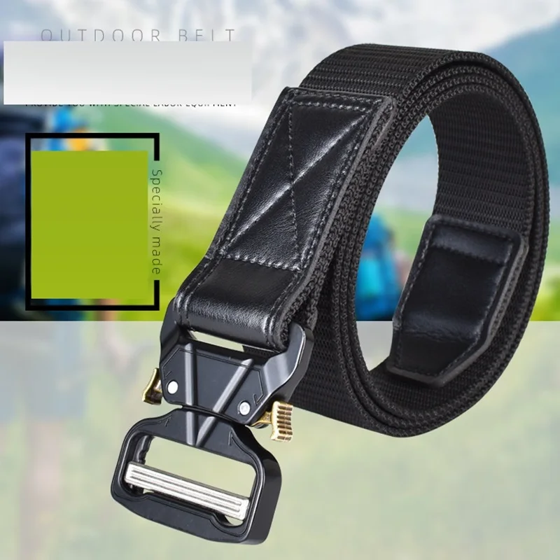 

New Quick Release Buckle Tactical Belt for Young People's Outdoor Training Workwear Casual Trendy Men's Waist Belt
