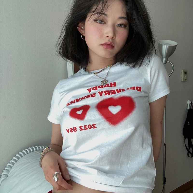 Summer E-girl White Crop Tops Slim 2000s Streetwear Harajuku Goth Short Sleeve T-shirts Y2K Fashion graphics Print fairy grunge
Summer E-girl White Crop Tops Slim 2000s Streetwear Harajuku Goth Short Sleeve T-shirts Y2K Fashion graphics Print fairy grunge