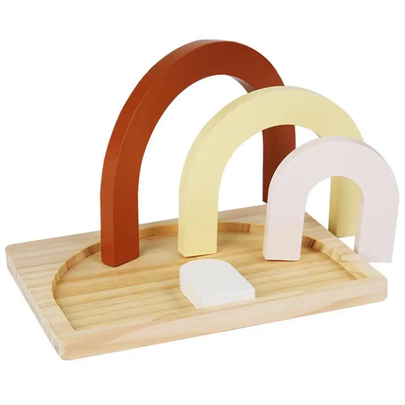 

Wood Rainbow Stacker Arched Rainbow Toy Unique Safe Rainbow Stacker Building Blocks Wooden Rainbow Educational Toy Funny For