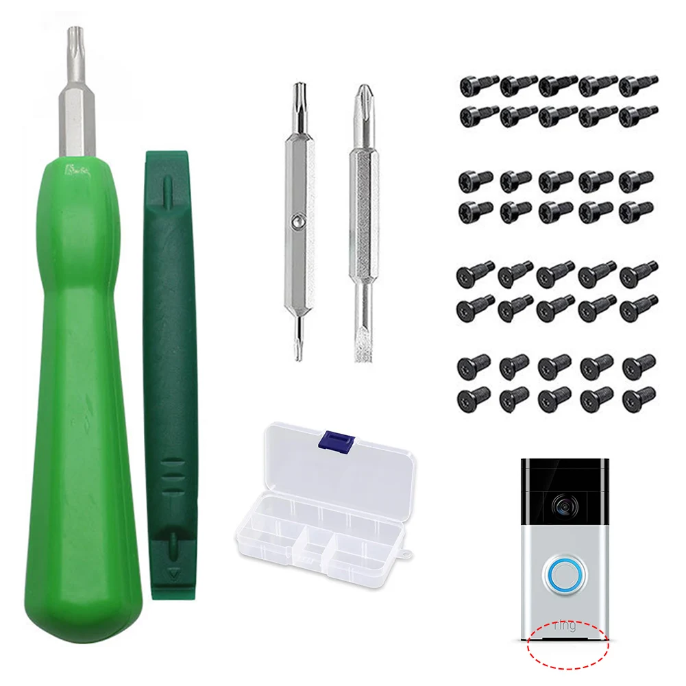 Maintenance Tools for Doorbell Versatile Screwdriver Set & Replacement Screws Convenient and Easy to Use for All Ring Models
Maintenance Tools for Doorbell Versatile Screwdriver Set & Replacement Screws Convenient and Easy to Use for All Ring Models