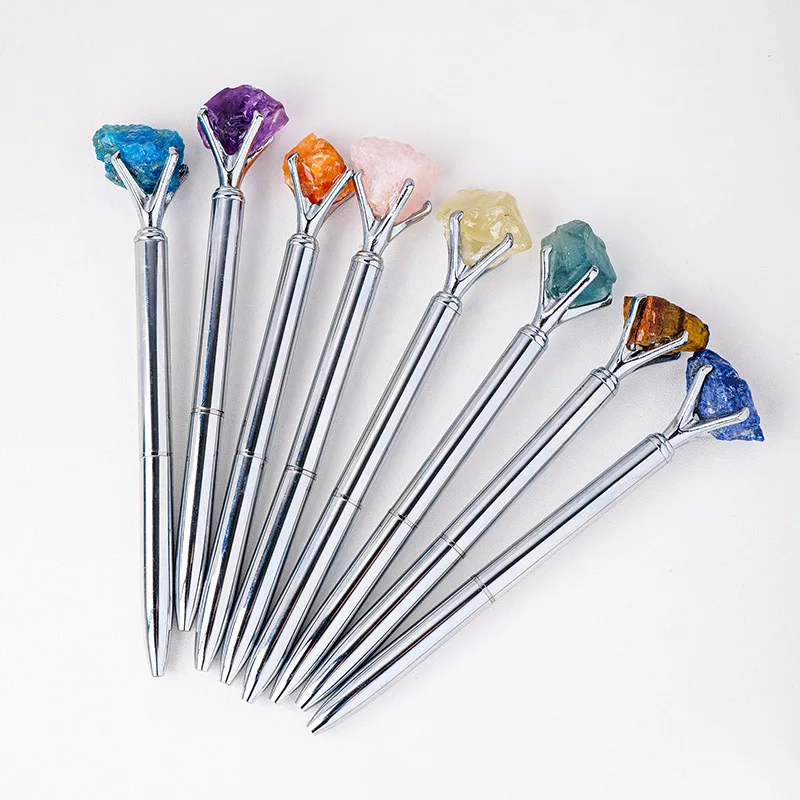 52Pcs Natural Crystal Raw Stone Ballpoint Pens Crystal Raw Stone Metal Bead Signature Pen Student Gift Pens
52Pcs Natural Crystal Raw Stone Ballpoint Pens Crystal Raw Stone Metal Bead Signature Pen Student Gift Pens