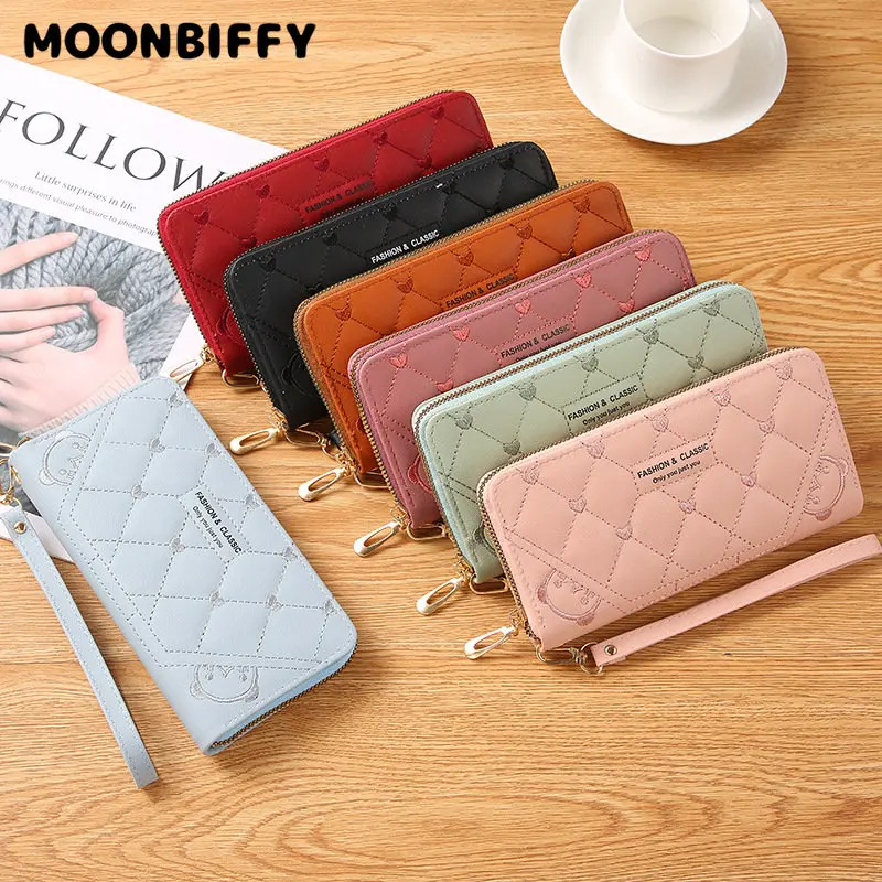 Ladies long pu leather wallet fashion zipper large capacity long card holder heart-shaped embroidery money bag phone coin wallet
Ladies long pu leather wallet fashion zipper large capacity long card holder heart-shaped embroidery money bag phone coin wallet