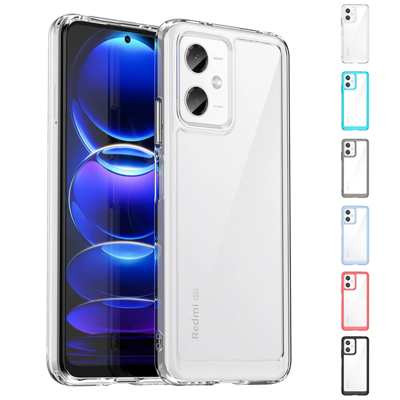 Чехол для Redmi Note 12, чехол для Xiaomi Redmi Note 12, чехлы, Противоударная цветная рамка, прозрачная для Redmi Note 12 Pro Plus 5G
Чехол для Redmi Note 12, чехол для Xiaomi Redmi Note 12, чехлы, Противоударная цветная рамка, прозрачная для Redmi Note 12 Pro Plus 5G