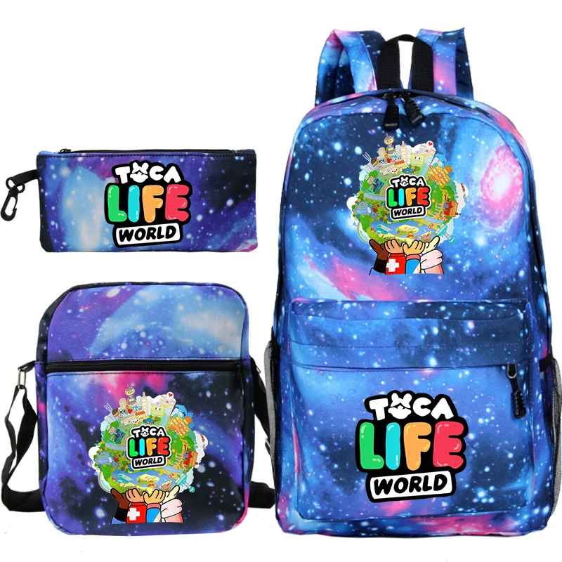 

Toca Boca Print Backpacks 3pcs Set Kawaii Kids School Bookbag Toca Life World Backpack Children Schoolbag Travel Sport Mochila