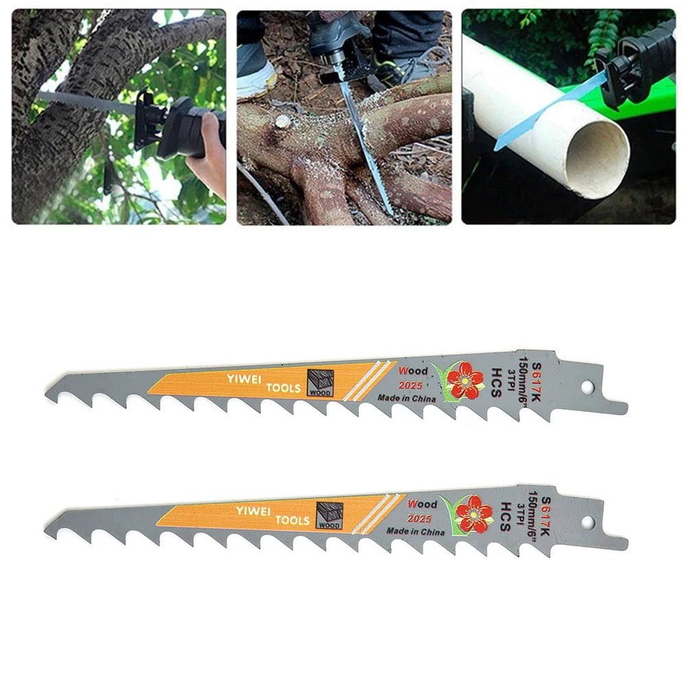 2pcs Reciprocating Saw Blades 150mm 6Inch 3 TPI HCS Saw Blades For Cutting Wood Cutting Cutter S617k For Woodworking Tool
2pcs Reciprocating Saw Blades 150mm 6Inch 3 TPI HCS Saw Blades For Cutting Wood Cutting Cutter S617k For Woodworking Tool