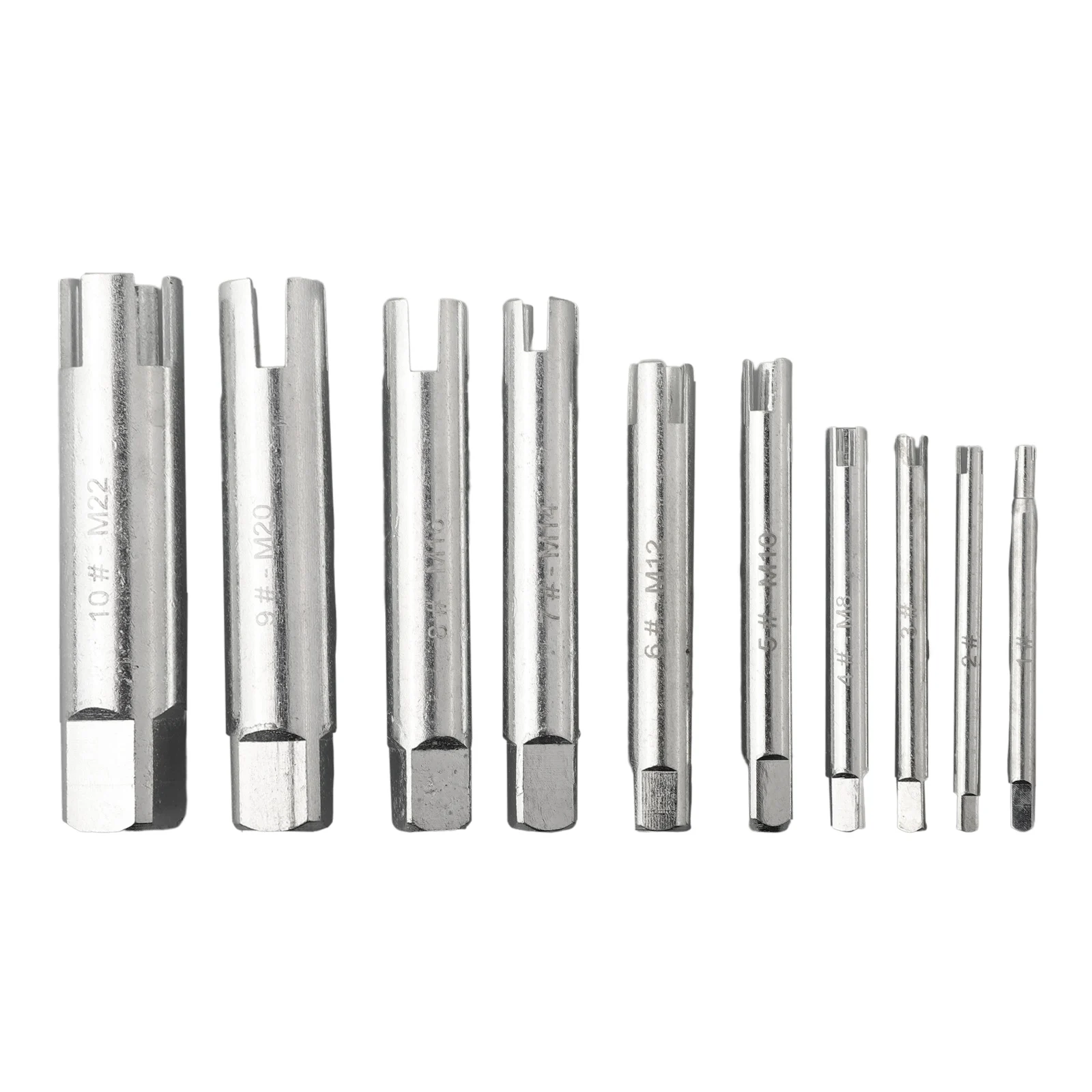 10pcs Remove Stripped Damaged Screw Tap Extractor Broken Head Screw Removal Tool For The Handlebars/ Motion Wrench
10pcs Remove Stripped Damaged Screw Tap Extractor Broken Head Screw Removal Tool For The Handlebars/ Motion Wrench