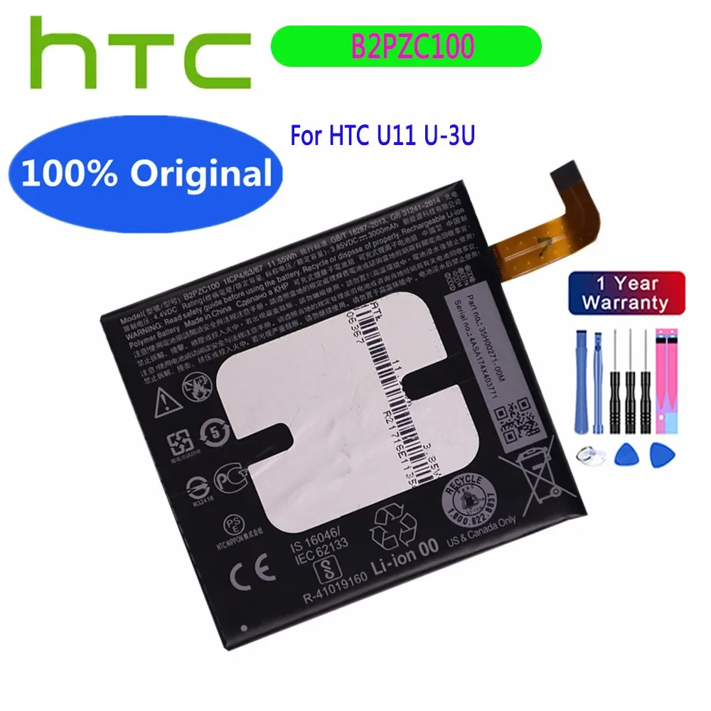 

Новинка 100% оригинальный аккумулятор B2PZC100 для HTC U-3U U11 3000 мАч аккумулятор для телефона номер отслеживания + Инструменты
