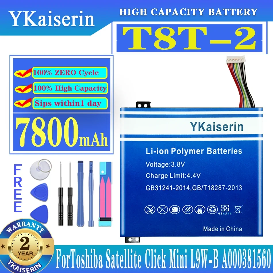 

YKaiserin 7800mAh Batterij for Toshiba Satellite Click Mini L9W-B A000381560, T10TC, T8T-2 3.75V 20WH Replacement Battery