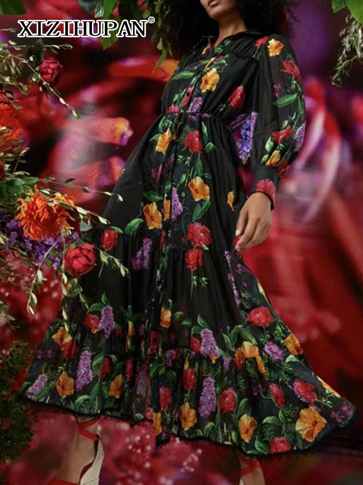 VGH Floral Printing Colorblock Dresses For Women V Neck Petal Sleeve High Waist A Line Folds Dress Female Summer 2023 New Style
VGH Floral Printing Colorblock Dresses For Women V Neck Petal Sleeve High Waist A Line Folds Dress Female Summer 2023 New Style