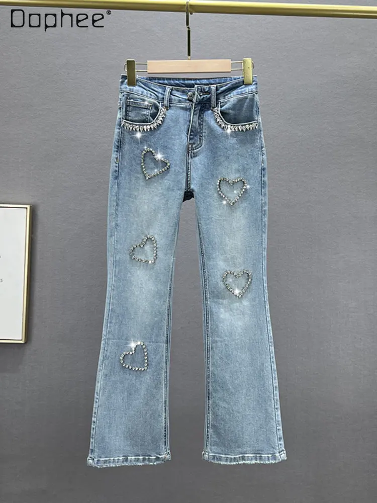 Stretchly Heart Shape with Diamond Bootcut Jeans for Women 2023 Spring Woman High Waist Slimming Ankle-Length Boot-Cut Trousers
Stretchly Heart Shape with Diamond Bootcut Jeans for Women 2023 Spring Woman High Waist Slimming Ankle-Length Boot-Cut Trousers