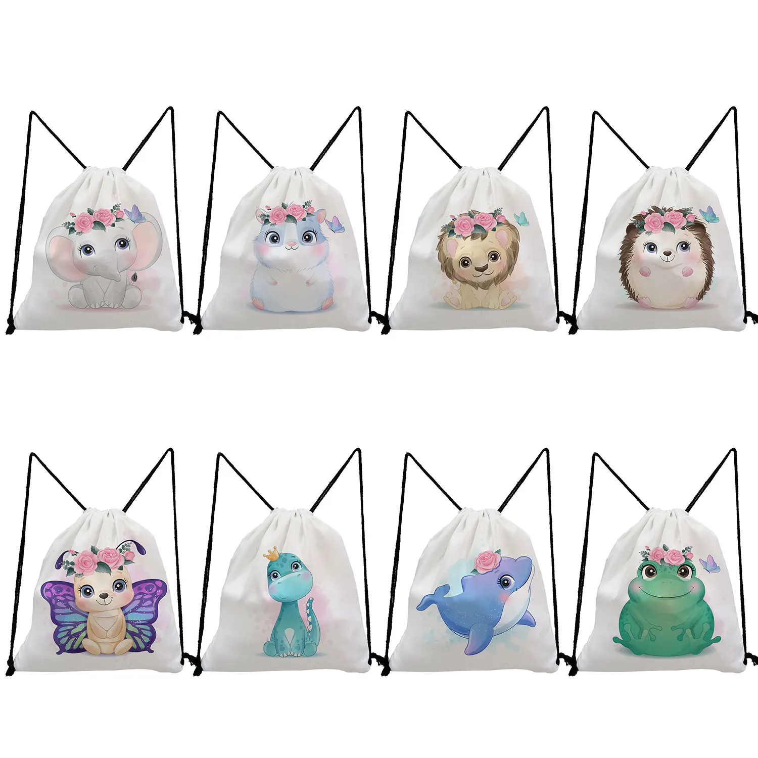 Travel Hamster Dinosaur Lion Elephant Frog Print Cute Animal Drawstring Pocket Children's Backpack Shoes Bag Casual Kawaii Gift
Travel Hamster Dinosaur Lion Elephant Frog Print Cute Animal Drawstring Pocket Children's Backpack Shoes Bag Casual Kawaii Gift