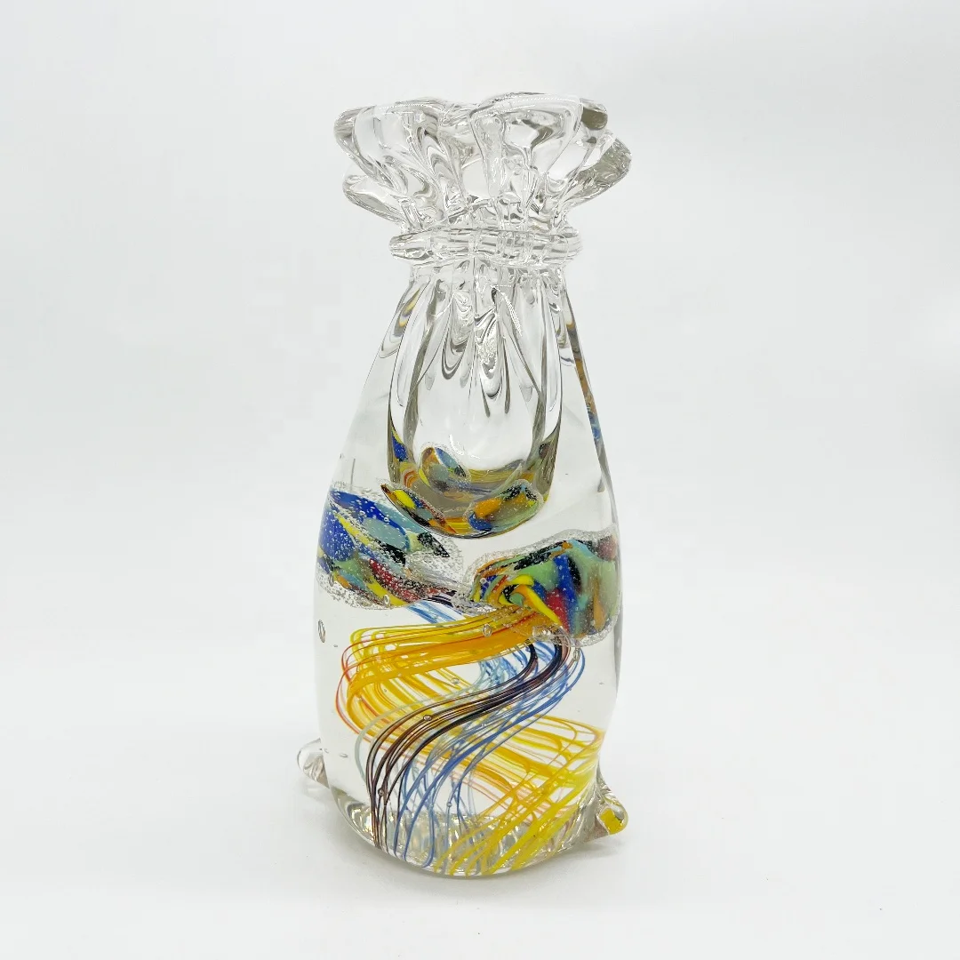 Exquisite Handmade Art Glass Colorful Jellyfish Blessing Bag Ornaments for Gifts
Exquisite Handmade Art Glass Colorful Jellyfish Blessing Bag Ornaments for Gifts