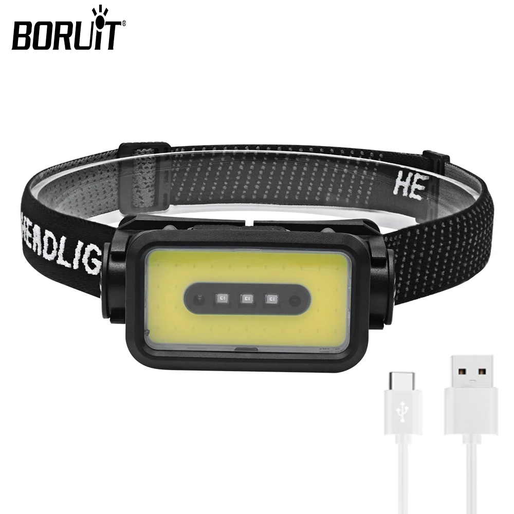 BORUiT LED Sensor Headlight COB Headlamp 5 Light Mode Type-C Rechargeable 18650 Head Torch Waterproof Hiking Camping Work Light
BORUiT LED Sensor Headlight COB Headlamp 5 Light Mode Type-C Rechargeable 18650 Head Torch Waterproof Hiking Camping Work Light