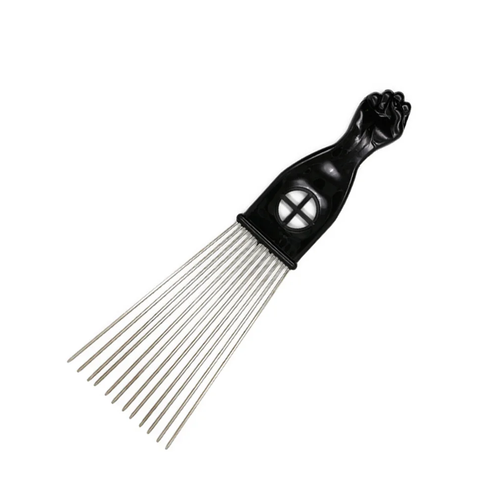 

Afro Pick Comb Detangling Comb Hairdressing Rake Slick Styling Hair Brush Wide Braid Comb Metal Black 233x7x12cm