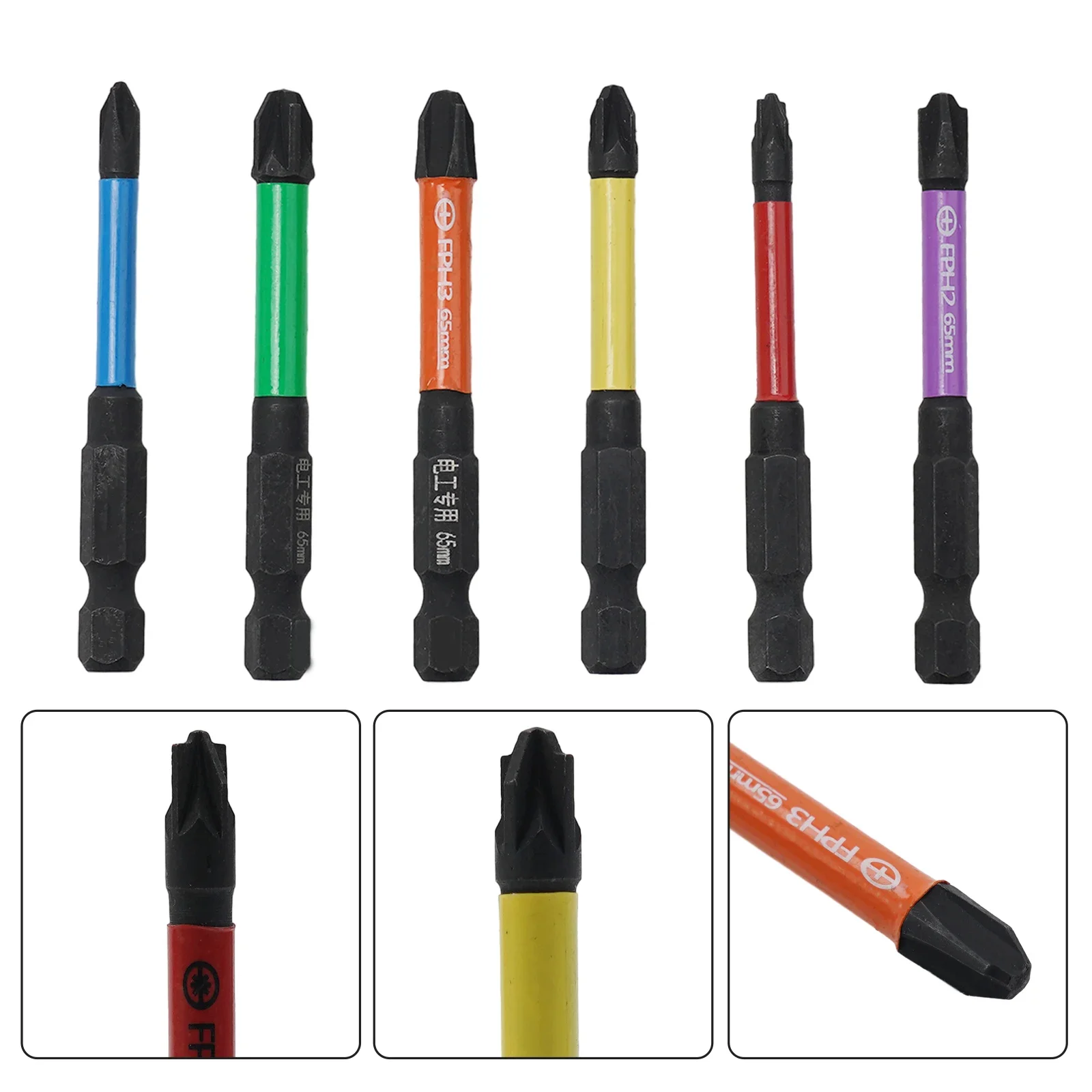 6pcs 65mm Magnetic Special Slotted Cross Screwdriver Bit Set For Electrician FPH FPZ 1/4Inch Hex For Socket Switch Power Tools
6pcs 65mm Magnetic Special Slotted Cross Screwdriver Bit Set For Electrician FPH FPZ 1/4Inch Hex For Socket Switch Power Tools