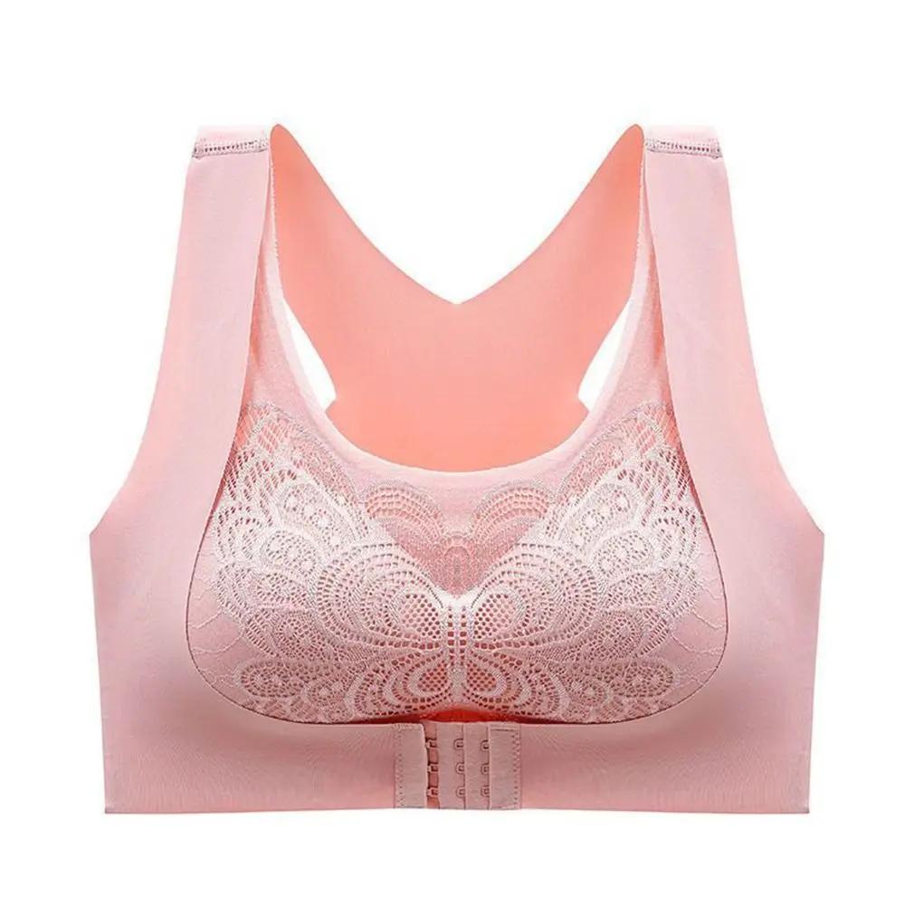 

Crop Top Sling Top Breast Pad Camisoles No Steel Ring Front Closure Bra Seamless Push Up Bra Tank Top Gathered Bra