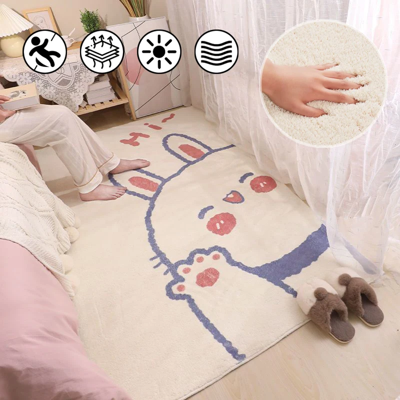 Japanese and Korean Style Fresh Cartoon Design Carpet Fashion Personality Lamb Velvet Non-slip Mats Bedroom Decoration Rug
Japanese and Korean Style Fresh Cartoon Design Carpet Fashion Personality Lamb Velvet Non-slip Mats Bedroom Decoration Rug
