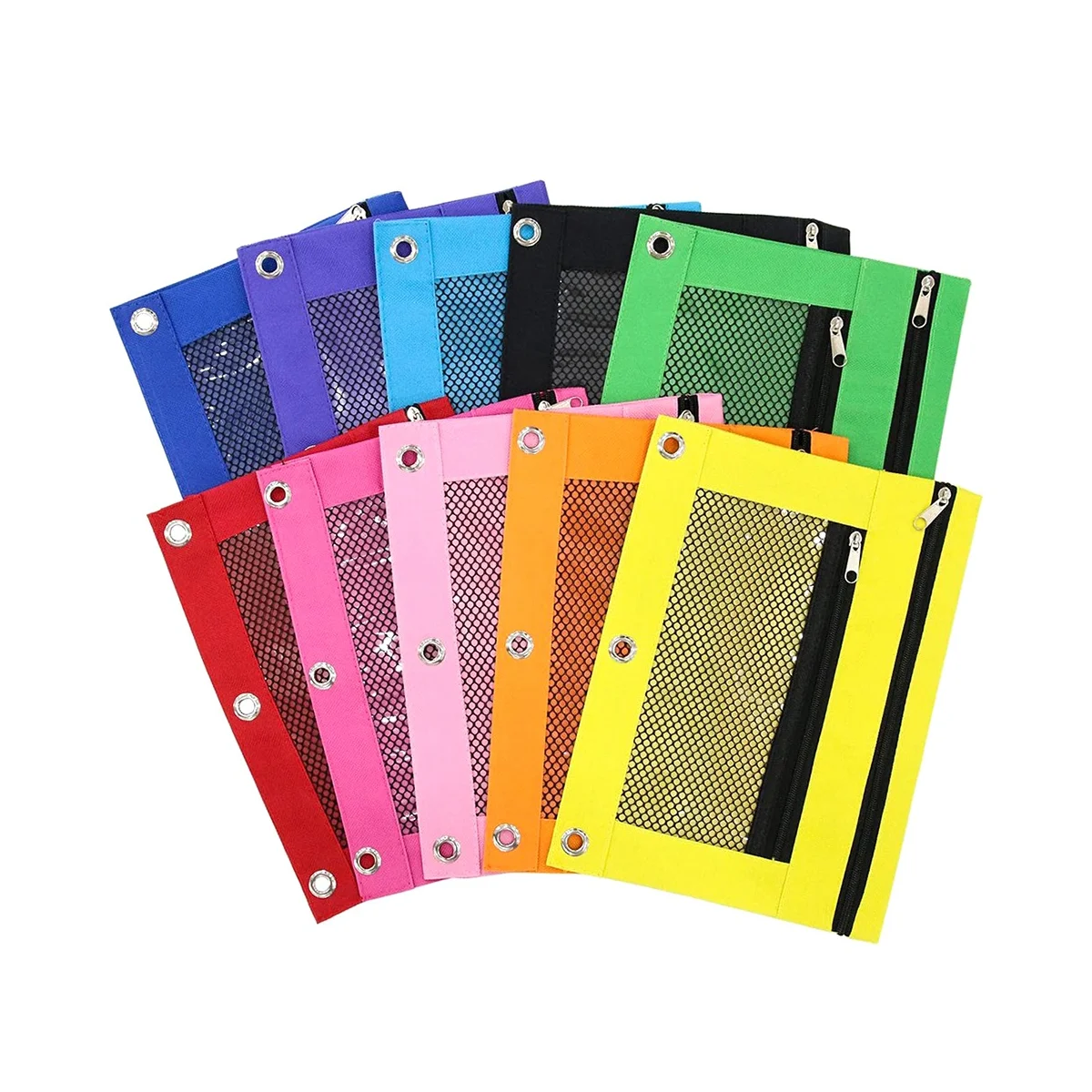 10Pcs Pencil Pouch for 3 Ring Binder-Zipper Pencil Pouches, Pencil Case with Double Pocket and Mesh Window, Pencil Bags
10Pcs Pencil Pouch for 3 Ring Binder-Zipper Pencil Pouches, Pencil Case with Double Pocket and Mesh Window, Pencil Bags