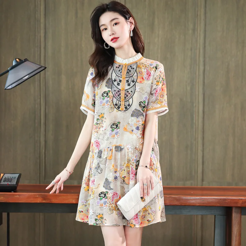 Dresses 2022 Summer Trend Women Dress Real Silk 100% High Quality Embroidery Print Mini Vintage Dresses Vestidos
Dresses 2022 Summer Trend Women Dress Real Silk 100% High Quality Embroidery Print Mini Vintage Dresses Vestidos