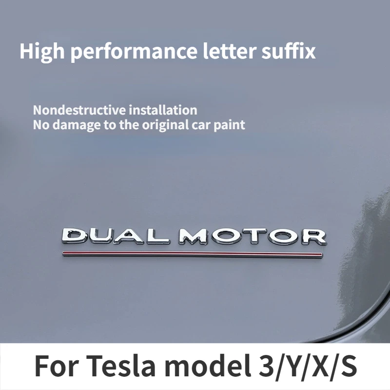 

3D sublime dual-engine underlined letter logo automatic modeling high-performance luggage badge sticker For Tesla model 3 y x s