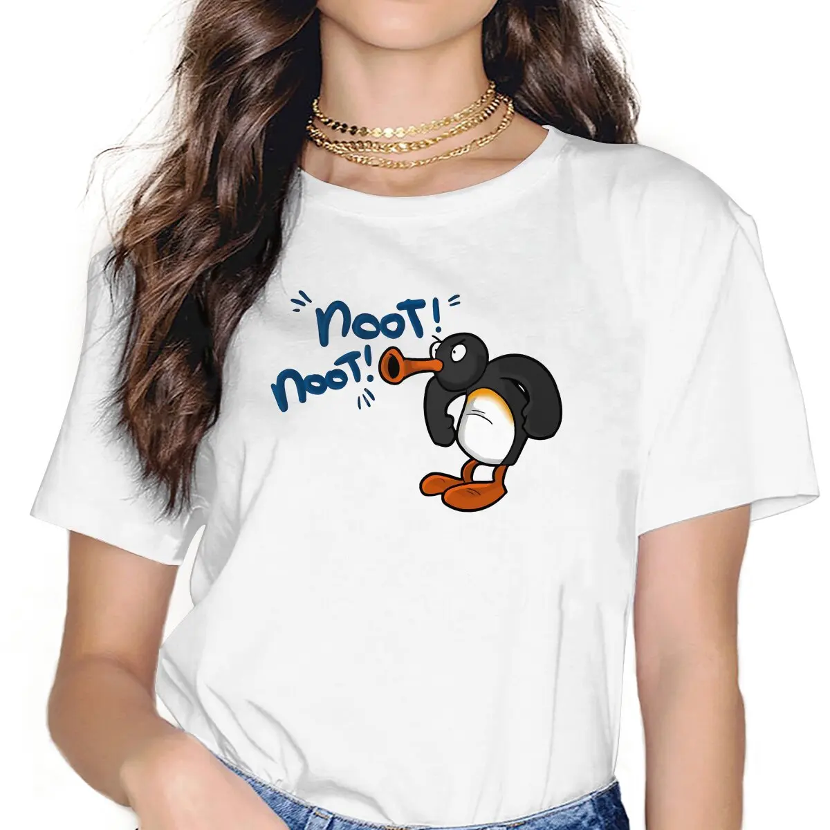 Женская футболка Noot Pingu с принтом пингвина, футболка из волокна и полиэстера с круглым вырезом в стиле панк
Женская футболка Noot Pingu с принтом пингвина, футболка из волокна и полиэстера с круглым вырезом в стиле панк