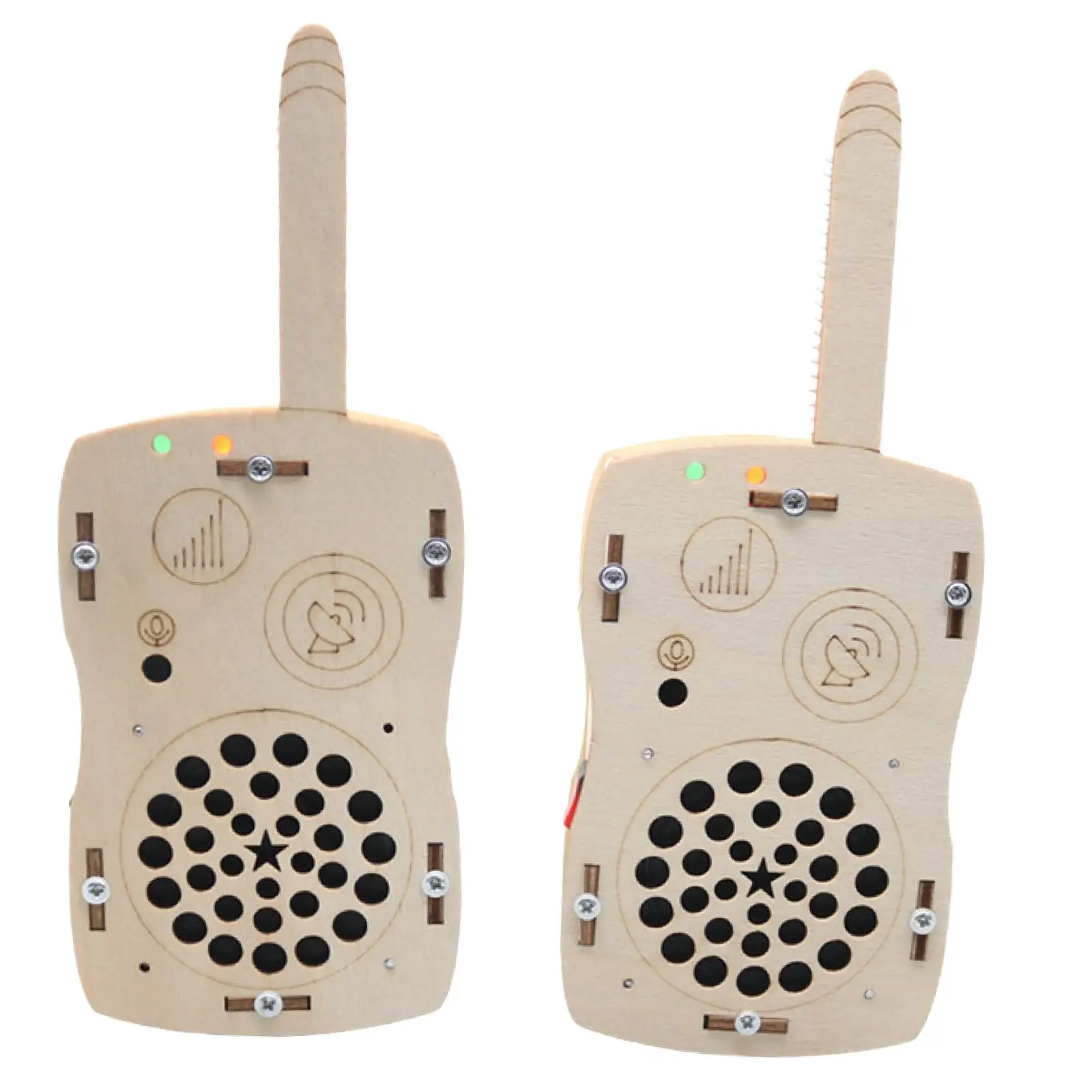 

Children Walkie Talkies DIY Set Wood Birthday Gifts Long Range Electronic Learning Toys Game Accessories Handheld Radio Intercom