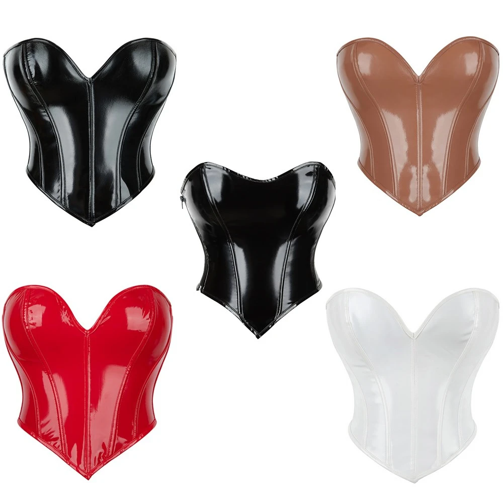 Red PVC Leather Overbust Corsets Crop Tops Women Sexy Lingerie Corset And Black Bustiers Body Shaper Lingerie Gothic Corselet
Red PVC Leather Overbust Corsets Crop Tops Women Sexy Lingerie Corset And Black Bustiers Body Shaper Lingerie Gothic Corselet