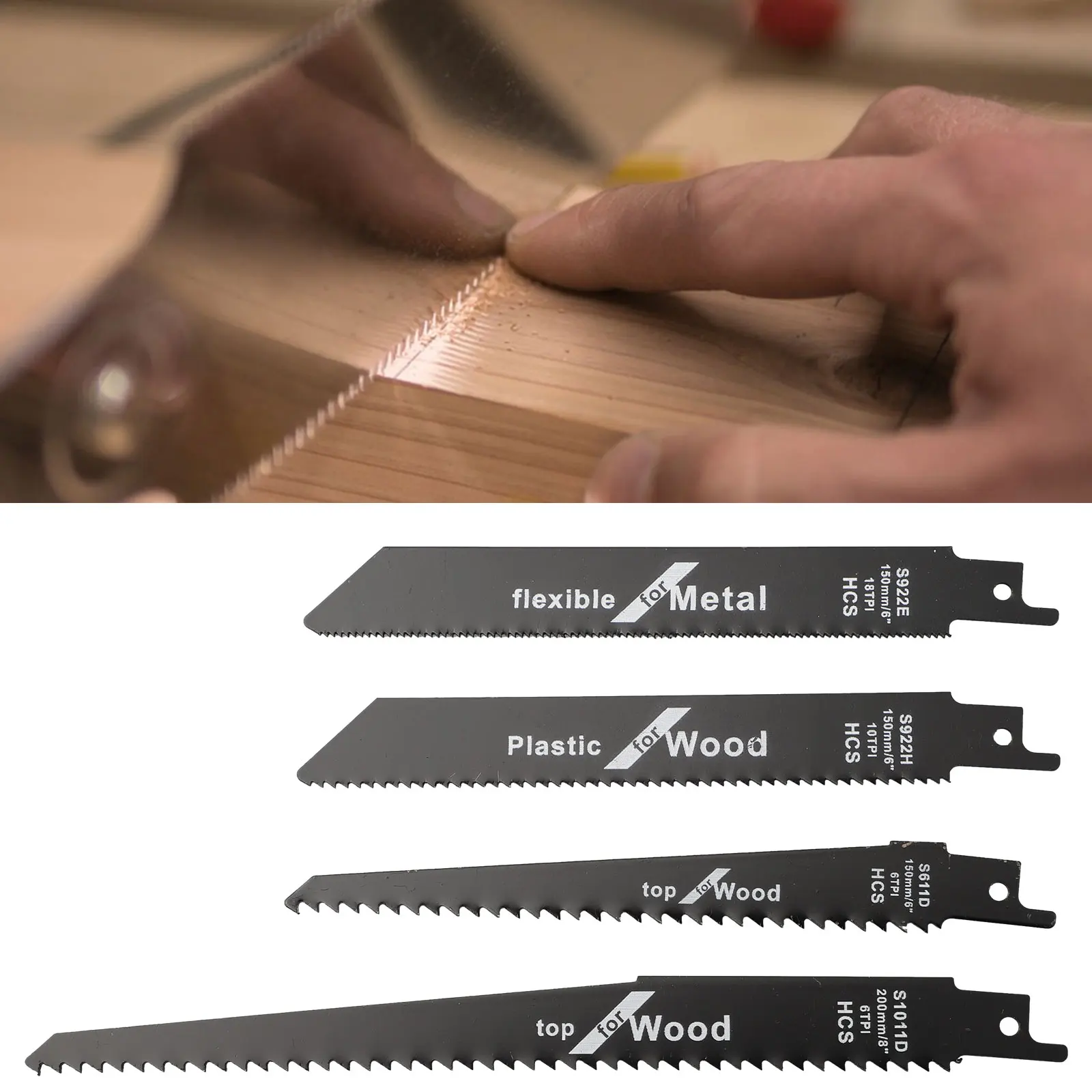 1/4pcs Reciprocating Saw Blades High Carbon Steel Handsaw Multi Saw Blade For Wood Metal Pipe Cutting S922H/S922E/S611D/S1011D
1/4pcs Reciprocating Saw Blades High Carbon Steel Handsaw Multi Saw Blade For Wood Metal Pipe Cutting S922H/S922E/S611D/S1011D