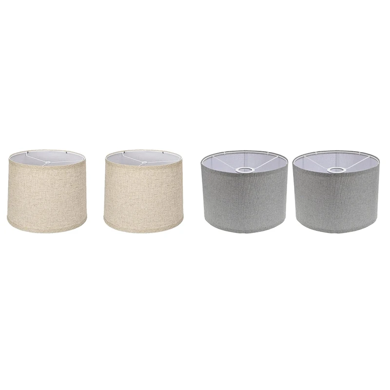 

2PCS Lamp Shades Natural Linen Lampshades High Replacement Fabric Lampshades For Table Lamp Floor Lamp