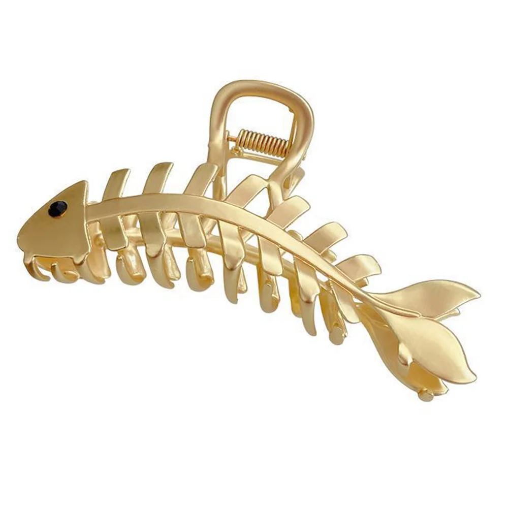 

Fishbone Hairpin Clamp Holder Alloy Clasp Ponytail Claw Clip Catch Barrette Shark Toothed Big Large Headpiece for Bride