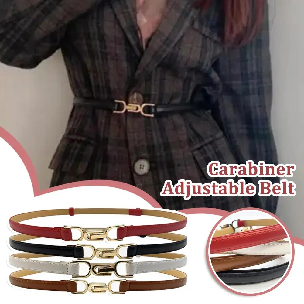

Fashion Pu Leather Thin Adjustable Belt Women Personality Dress Trouser Ladies Buckle Decoration Metal Waistband Waist Stra O7r0