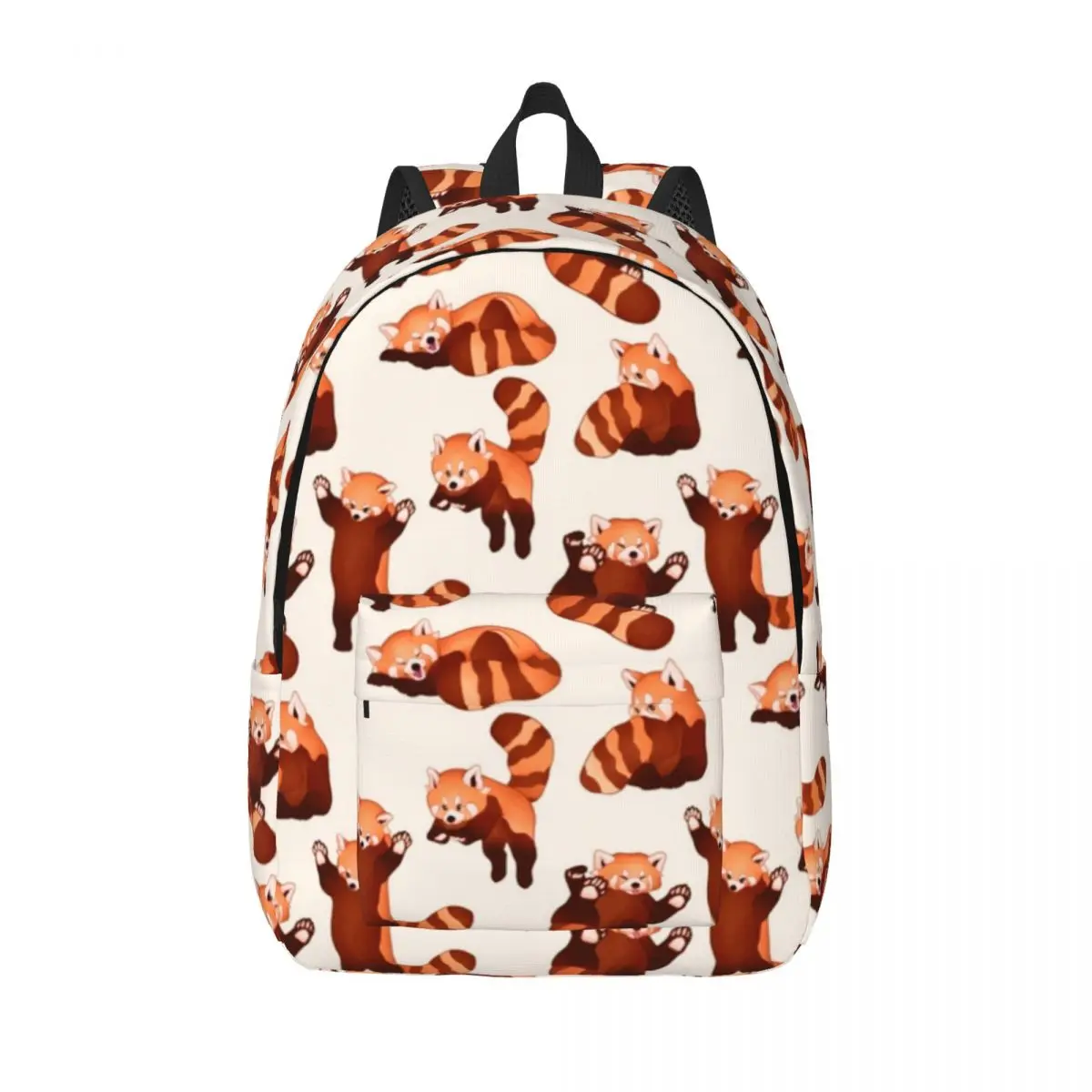

Red Panda Pattern Backpack Middle High College School Student Animal Bookbag Teens Canvas Daypack Travel