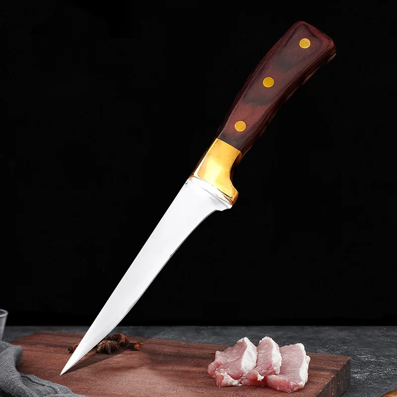 Stainless Steel Kitchen Meat Cleaver Boning Knife Raw Fish Cutter Butcher Knife with Handle Wood Outdoors Fishing Cooking Knife 
Stainless Steel Kitchen Meat Cleaver Boning Knife Raw Fish Cutter Butcher Knife with Handle Wood Outdoors Fishing Cooking Knife