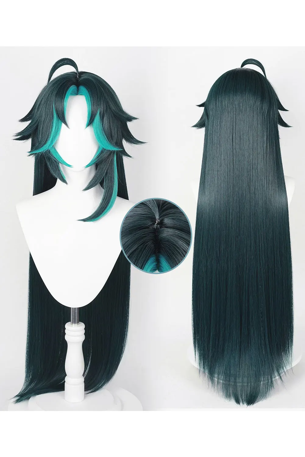 

Genshin Impact Xiao Cosplay Wig Dark Green Synthetic Straight Heat Resistant Hair Adult Women Wigs