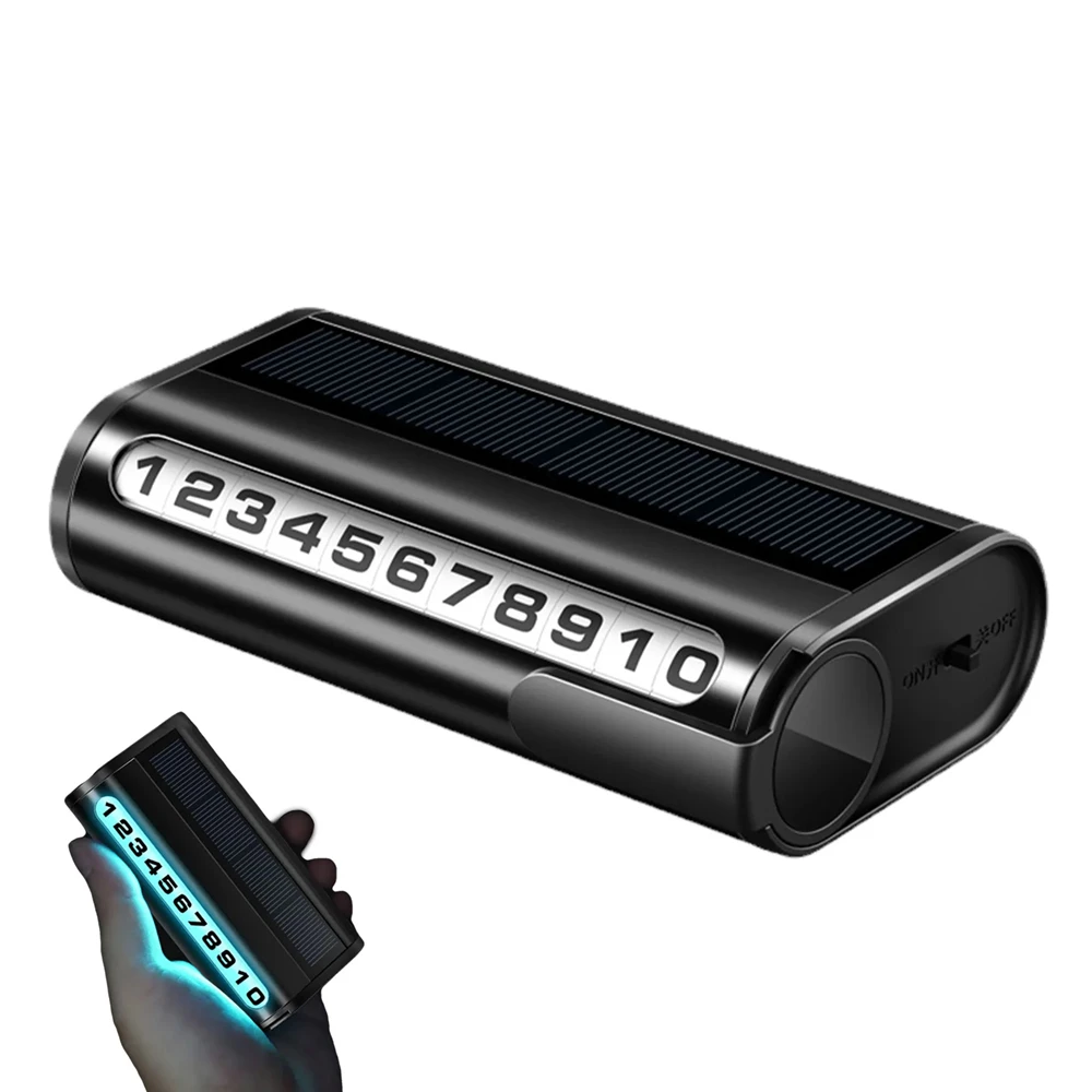 Car Parking Number Plate Luminous Auto Parking Card Solar Charging Temporary Stop Phone Number Card For Car Decoration Accessory
Car Parking Number Plate Luminous Auto Parking Card Solar Charging Temporary Stop Phone Number Card For Car Decoration Accessory
