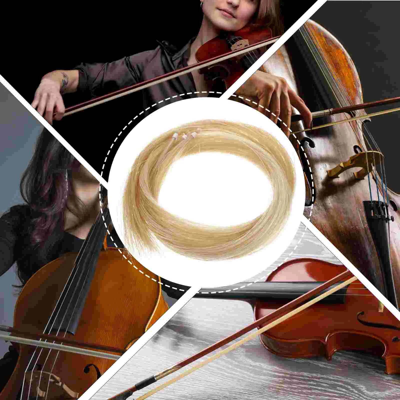2/3 Hanks Violin Bow Hairs Musical Portable Violin Bow Hair Violin Accessories Mongolian Horse Hair Violin Bow Replacement Hair
2/3 Hanks Violin Bow Hairs Musical Portable Violin Bow Hair Violin Accessories Mongolian Horse Hair Violin Bow Replacement Hair